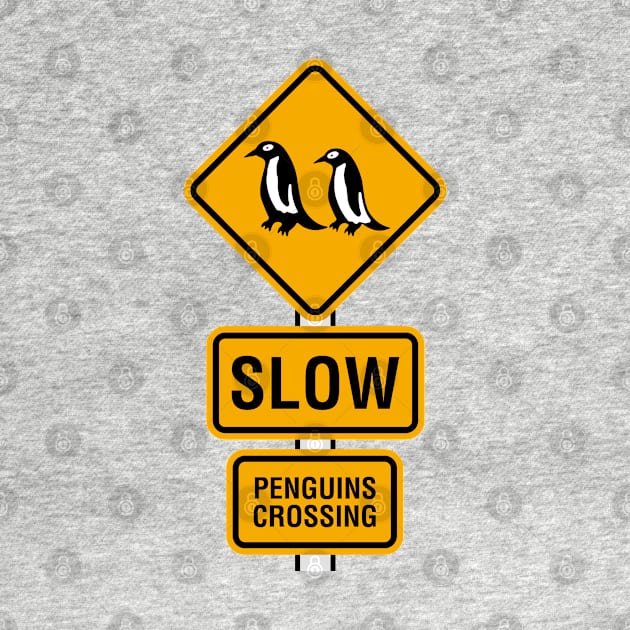 Penguins Crossing Sign by BUNNY ROBBER GRPC